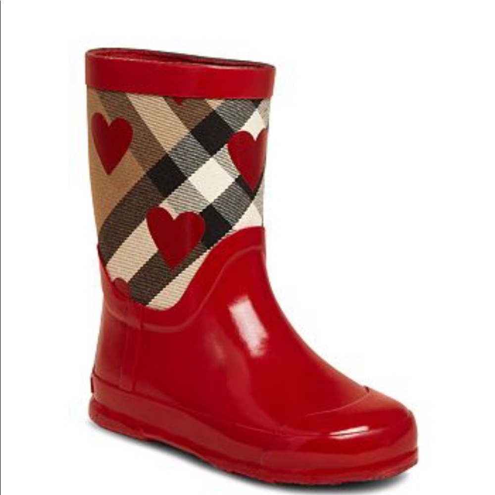 Burberry Heart Print Rain Boots